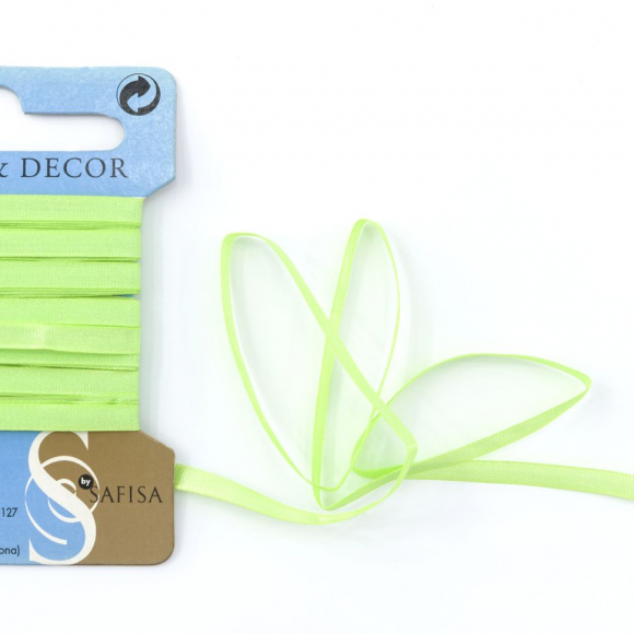 Лента для вышивания SAFISA на блистере, 4 мм, 5 м, цвет 73, Желто-зеленый Лента для вышивания SAFISA на блистере, 4 мм, 5 м, цвет 73, Желто-зеленый