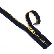 Молния MaxZipper джинсовая золото №5, 18см н/р цв.F330 т.синий уп.10шт
