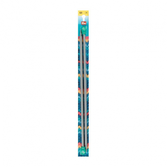 191471 PRYM Спицы прямые для вязания с наконечниками 35см 6,5мм алюминий уп.2шт