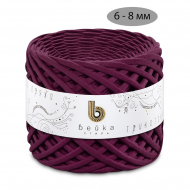 Пряжа трикотажная 100м, 300г, ширина 6-8мм цв.3107 бургундия