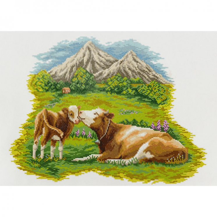 Кристальная мозаика на холсте ФРЕЯ арт.ALVR-236 Семейная идиллия 50х35 см