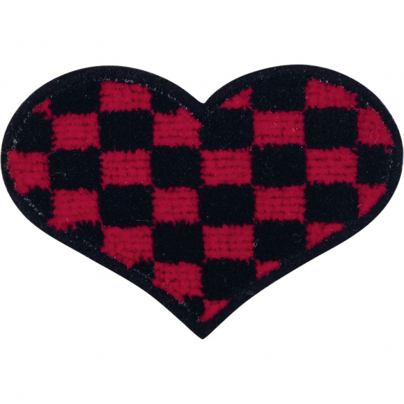 Термоаппликация "Клетчатое сердце красное"