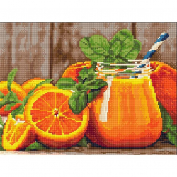 Алмазная мозаика Ah5476 Апельсиновый фреш 30х40