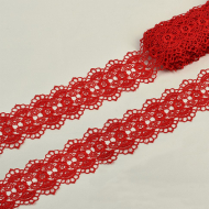 Кружево гипюр KRUZHEVO арт.TR.8G8218 шир.55мм цв.2 красный уп.9м