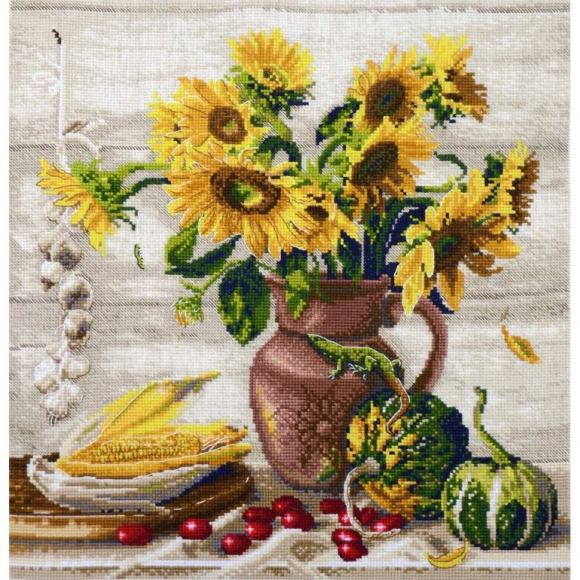 Набор для вышивания МАРЬЯ ИСКУСНИЦА арт.04.005.27 Подсолнухи и тыквы 28х30 см