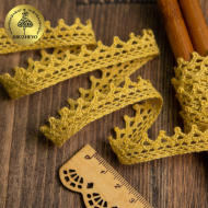 Тесьма вязаная KRUZHEVO 10мм TBY-5036.34 цв.34 т.желтый уп.10м