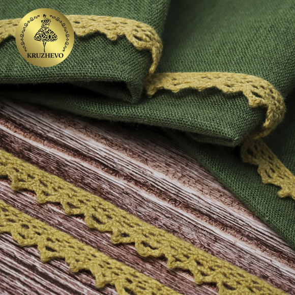 Тесьма вязаная KRUZHEVO 10мм TBY-5036.34 цв.34 т.желтый уп.10м