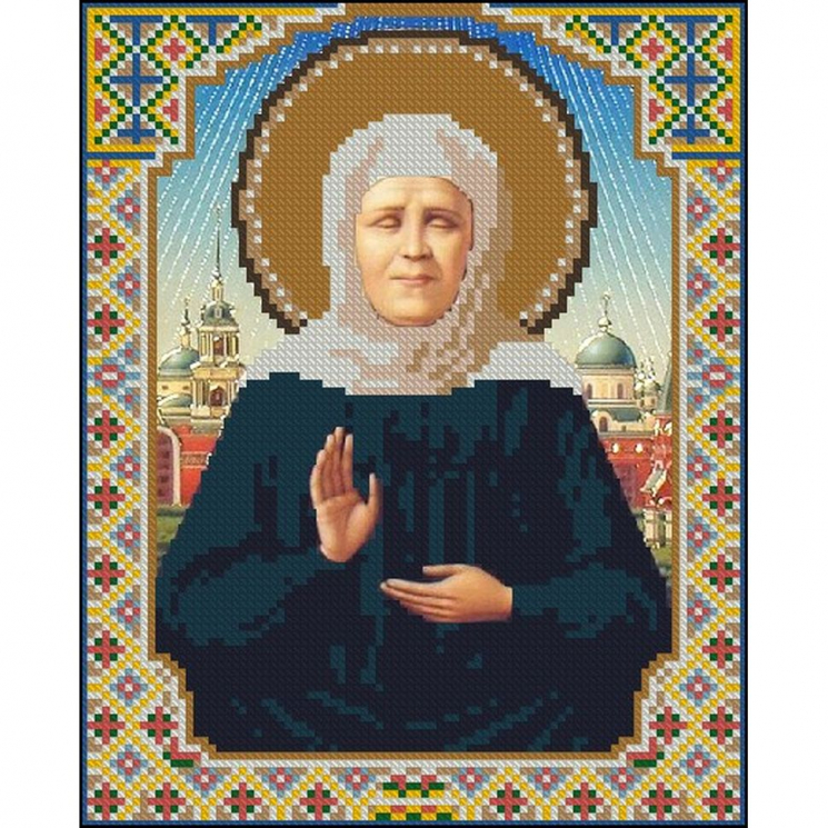 Алмазная мозаика Ah3148 Икона Святой Матроны 22х27 ч/в