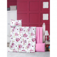 Ткань ранфорс Совы, арт.SL-G9832-1, 100% хлопок, шир.240см, цв.розовый, рул.30м