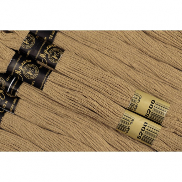 Нитки мулине цв.5200 12х10м бл.оливковый С-Пб