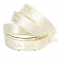 Лента декоративная арт.TBY.R-02 шир.25 мм цв.01 молочный уп.18,28 м