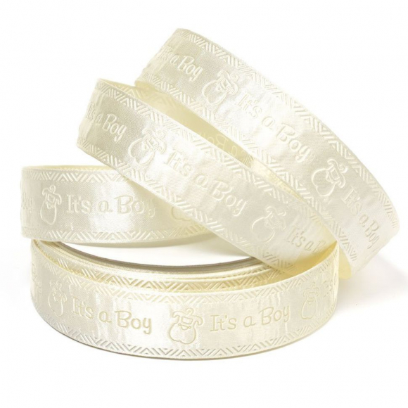 Лента декоративная арт.TBY.R-02 шир.25 мм цв.01 молочный уп.18,28 м