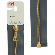 29248_Молния металл, Gold, разъёмная 1 замок, на атласной тесьме, 4 мм, 60 см, цвет 2121, серый стальной