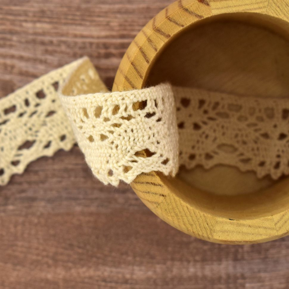 Хлопковое кружево, 26 мм, цвет натуральный