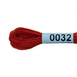 Нитки для вышивания Gamma мулине (0001-0206) 100% хлопок 24 x 8 м цв.0032 терракотовый