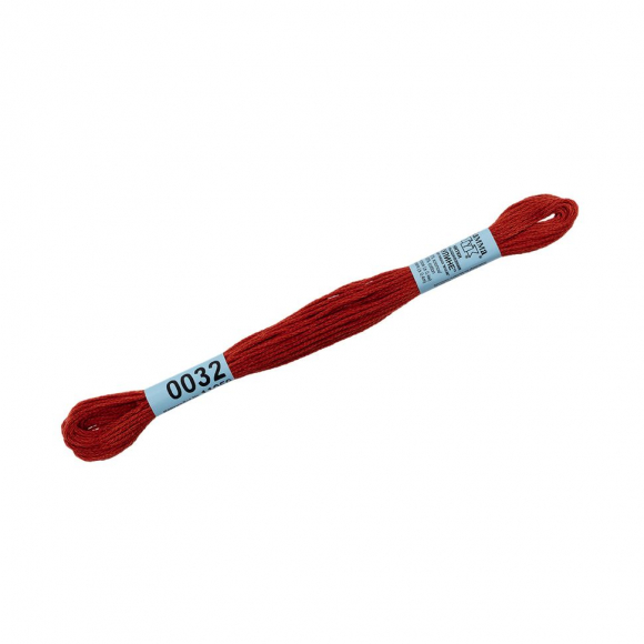 Нитки для вышивания Gamma мулине (0001-0206) 100% хлопок 24 x 8 м цв.0032 терракотовый