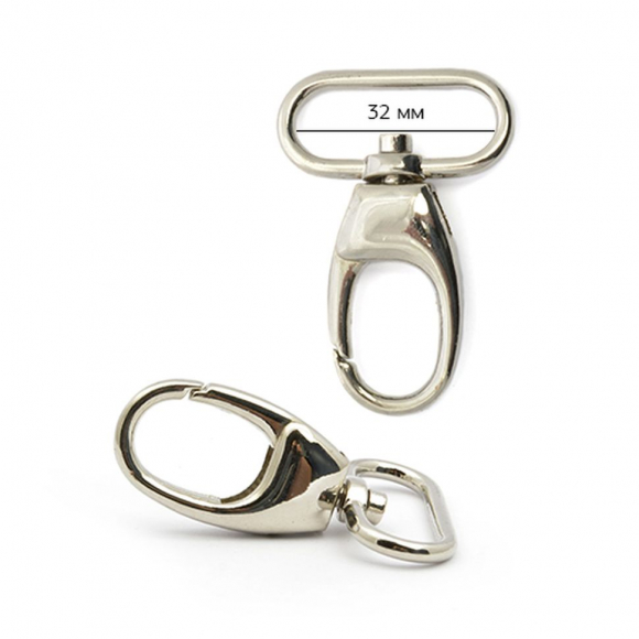 Карабин металл TBY-AX03.4 внутр. размер 32мм цв. никель уп. 10шт Карабин металл TBY-AX03.4 внутр. размер 32мм цв. никель уп. 10шт