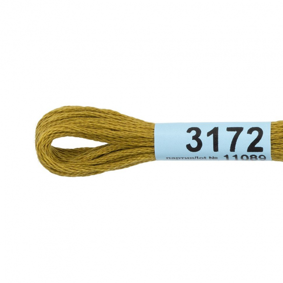 Нитки для вышивания Gamma мулине (3071-3172) 100% хлопок 24 x 8 м цв.3172 св.св.хаки