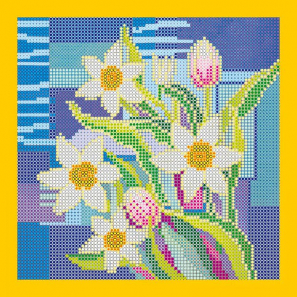 Схема на холсте АБРИС АРТ арт. AC-043 Нарциссы 20х20 см