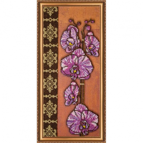 Набор для вышивания бисером АБРИС АРТ арт. AB-100 Орхидеи 1 18х40 см
