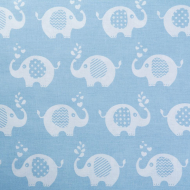 Ткань ранфорс Слоники, арт.WH 1855-v04, 130г/м?,100% хлопок, шир.240см, цв.голубой, уп.10м