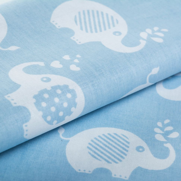 Ткань ранфорс Слоники, арт.WH 1855-v04, 130г/м?,100% хлопок, шир.240см, цв.голубой, уп.10м