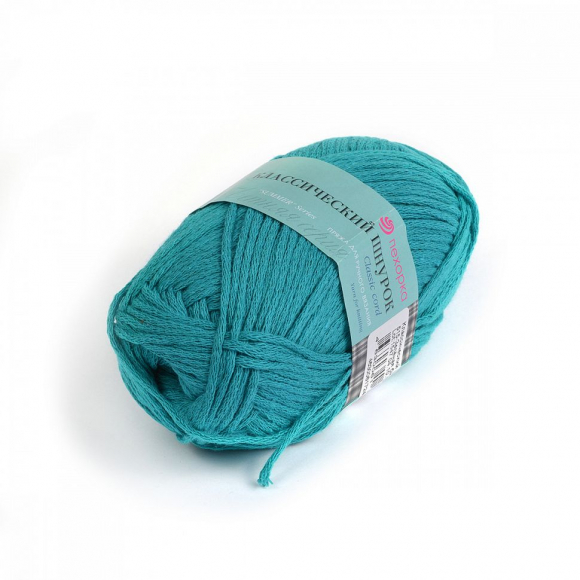 Пряжа для вязания ПЕХ Классический шнурок (60% хлопок, 40% акрил) 5х50г/135м цв.515 зелёная бирюза