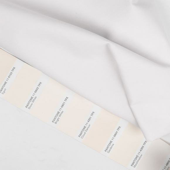 Ткань ТиСи поплин стрейч 110 г/м? 65% пэ, 33% хлопок, 2% спандекс шир.150 см арт.TBY.TC.01 цв.белый уп.5м