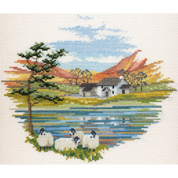 Набор для вышивания DERWENTWATER DESIGNS арт.CON08 Lakeside Farm 20х17 см