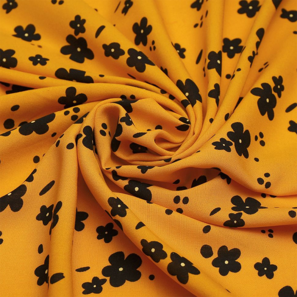 Ткань Штапель  TBY Vi-2108024-c3 плот 110г/м2 100% вискоза шир. 145 см цв.с3 желтый рул.25м