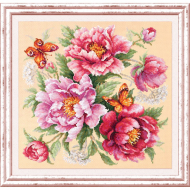 Набор для вышивания ЧУДЕСНАЯ ИГЛА арт.140-001 Магия цветов. Пионы 30х30 см