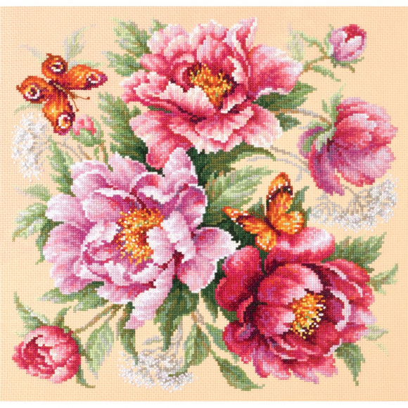 Набор для вышивания ЧУДЕСНАЯ ИГЛА арт.140-001 Магия цветов. Пионы 30х30 см Набор для вышивания ЧУДЕСНАЯ ИГЛА арт.140-001 Магия цветов. Пионы 30х30 см