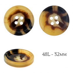 Пуговицы пластик TBY.J.1841 цв.02 коричневый 48L-32мм, 4 прокола, 36шт