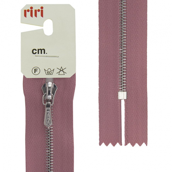 137512_Молния металл, Ni, слайдер Tropf, 4 мм, неразъёмная карманная, 18 см, цвет 2420, холодный розовый