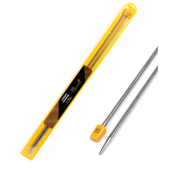 Спицы для вязания прямые Maxwell Gold, металл арт.35-40 4,0 мм /35 см (2 шт)
