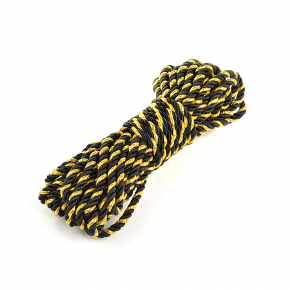 Шнур витой мебельный арт.SHDV262 5мм уп.10м черный/золото