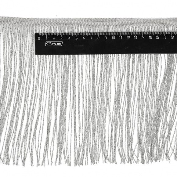 Бахрома с люрексом 20 см серебро уп.5м Бахрома с люрексом 20 см серебро уп.5м