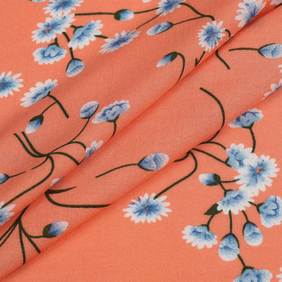 Ткань Штапель  TBY Vi-8130-c1 плот 110г/м2 100% вискоза шир. 145 см цв.с1 персиковый уп.5м