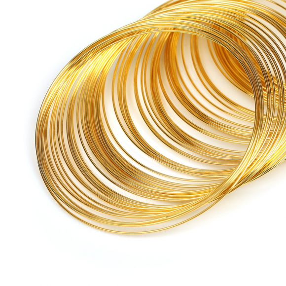 Проволока с Памятью "Мемори" стальная для браслетов ?0,6мм арт.ТВ HET-17 цв.золото 100 витков