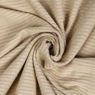 Ткань трикотаж лапша 320 г/м? 62% пэ, 30% вискоза, 8% спандекс шир.160 см арт.С.1855.01 цв.бежевый рул.30м