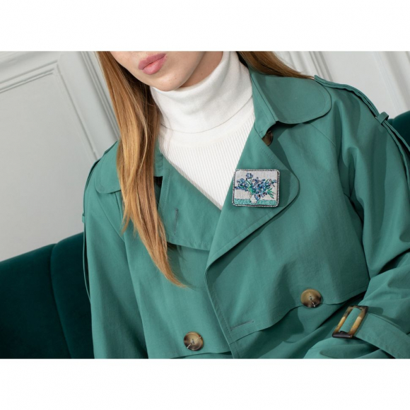 Набор для вышивания PANNA Живая картина арт. MET-JK-2262 Брошь. Ирисы 6х5 см