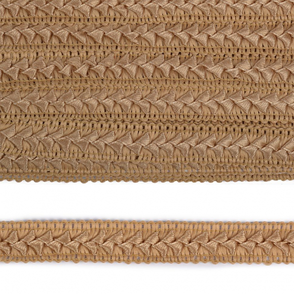 Тесьма TBY декоративная Самоса арт.V02 шир.18мм цв.бежевый F307 уп.18,28м