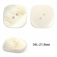 Пуговицы пластиковые TBY 2112 цв.1 белый 34L-21,6мм, 2 прокола,36шт