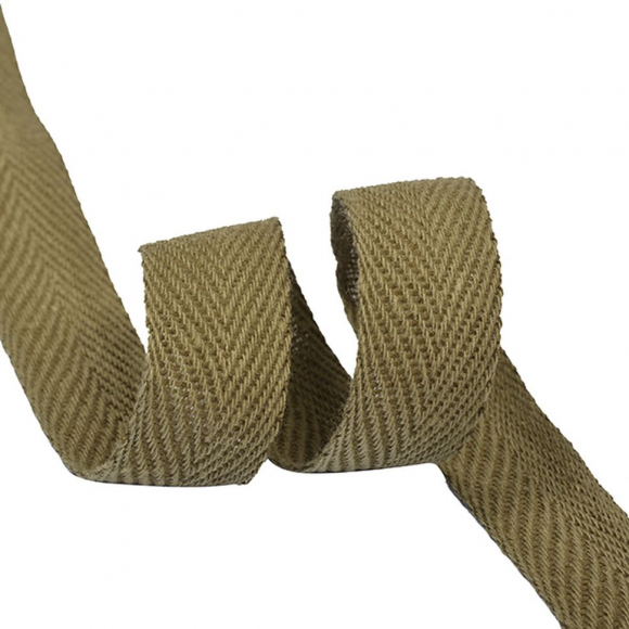 Тесьма киперная 20 мм хлопок 1,9г/м арт.ЛКЭ-20ХХ-50 цв.хаки уп.50м