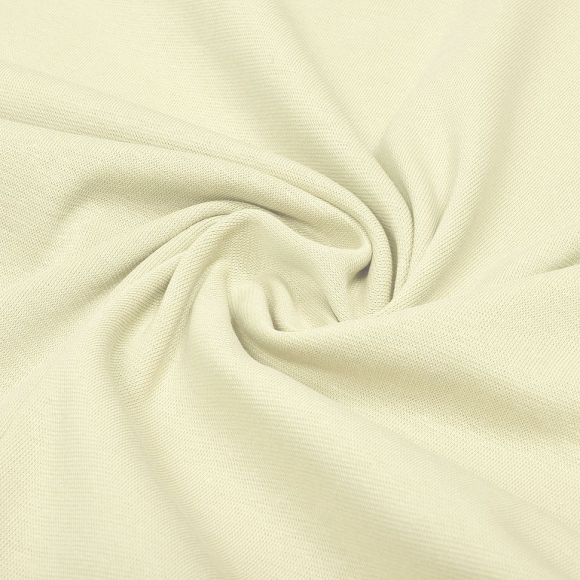 Ткань трикотаж Рибана с лайкрой 215г пенье 80-90см экрю 11-0602 уп.3м