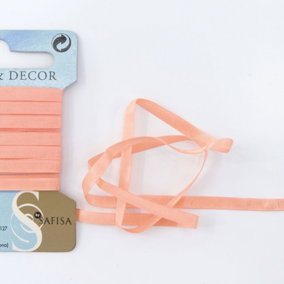 32233_Лента для вышивания SAFISA на блистере, 4 мм, 5 м, цвет 85, лососевый