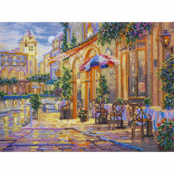 Набор для вышивания бисером АБРИС АРТ арт. AB-435 Теплая ночь 31х23 см