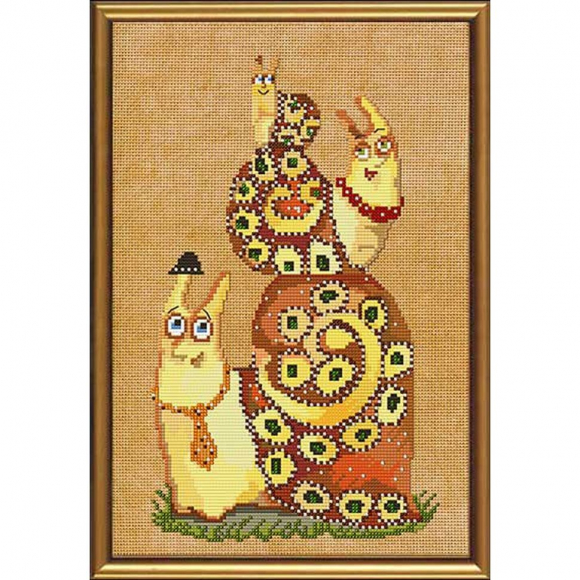 Набор для вышивания бисером НОВА СЛОБОДА арт.ННД4027 Семья улиток 20х30 см Набор для вышивания бисером НОВА СЛОБОДА арт.ННД4027 Семья улиток 20х30 см