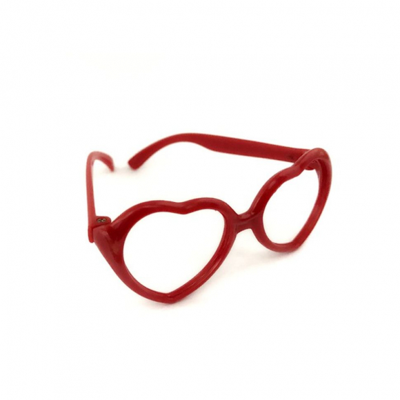 Очки без стекла арт.КЛ.26503 красный 7,5 см сердце пластик
