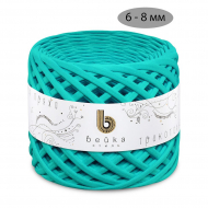 Пряжа трикотажная 100м, 300г, ширина 6-8мм цв.3097 бирюзово-синий